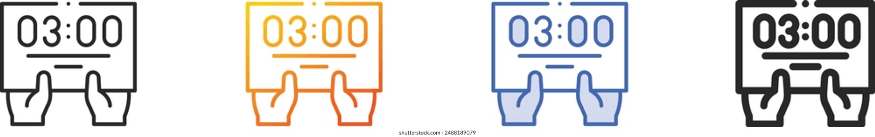 extra time icon.Thin Linear, Gradient, Blue Stroke and bold Style Design Isolated On White Background