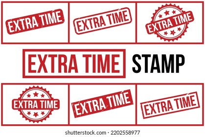 Extra Time Rubber Stamp Set Vector