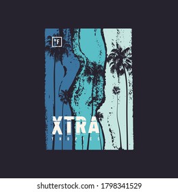 Extra tropics t-shirt vector design, poster, print, template.