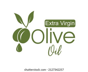 Extra Virgin Olive Oil, Olive Oil Icon, Logo Vector Illustration