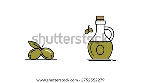 Extra Virgin Olive Oil Line soft minimal abstract illustration