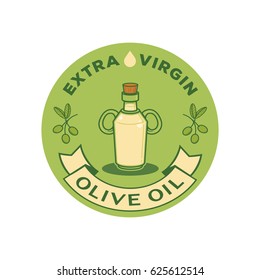 extra virgin olive oil logo with glasses bottle, oil drop and olive fruit with leaf
