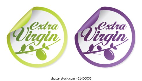 Extra virgin olive oil stickers set