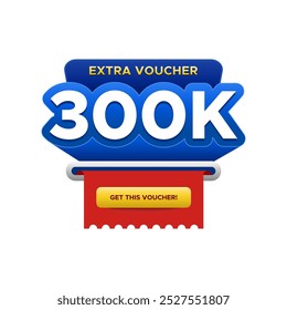 Extra voucher banner design with amount of number and click to action button. vector design for promo, marketing, promotion, sale, discount, online sale, web, marketplace, or social media.