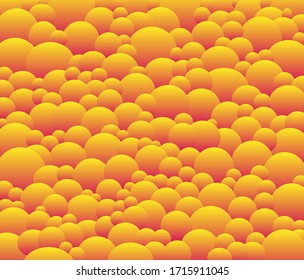 Extra-bright 3D balls background. Unusual effect of real objects. 