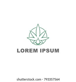extract cannabis oil vector logo template