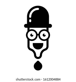 Extract Geek Pipette mascot character logo illustration vector