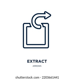 extract icon from arrows collection. Thin linear extract, extraction, fuel outline icon isolated on white background. Line vector extract sign, symbol for web and mobile