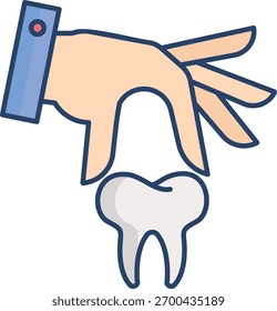 extract teeth linear color icon design