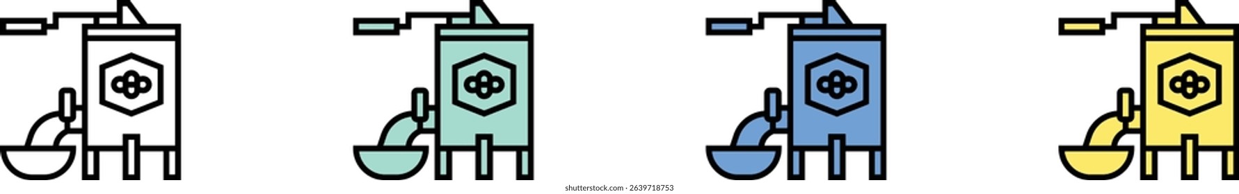 extracting icon. Outline, Green, Blue and Yellow Style Design Isolated On White Background