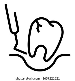 Extraction of a diseased tooth icon. Outline extraction of a diseased tooth vector icon for web design isolated on white background