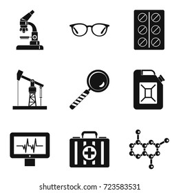 Extraction of energy icons set. Simple set of 9 extraction of energy vector icons for web isolated on white background