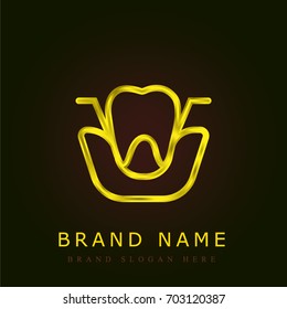 Extraction golden metallic logo