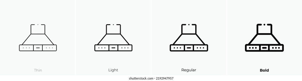extraction hood icon. Thin, Light Regular And Bold style design isolated on white background