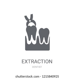 Extraction icon. Trendy Extraction logo concept on white background from Dentist collection. Suitable for use on web apps, mobile apps and print media.