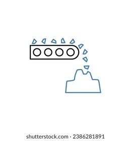 Extraction of minerals concept line icon. Simple element illustration. Extraction of minerals concept outline symbol design.