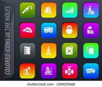 Extraction of oil colored icons in the holes easily adapt to any background