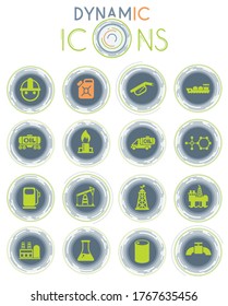 extraction of oil vector icons on white background with dynamic lines for animation for web and user interface design