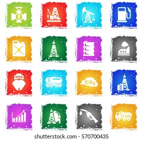 extraction of oil vector web icons in grunge style for user interface design
