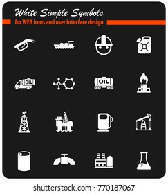 extraction of oil white vector icons for web and user interface design