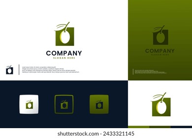 extraction olive oil, nature herb , logo design vector.