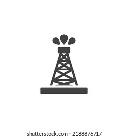 Extraction of petroleum vector icon. filled flat sign for mobile concept and web design. Oil well glyph icon. Symbol, logo illustration. Vector graphics