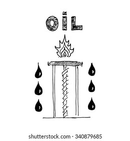 Extraction of petroleum. Vector illustration isolated on white background