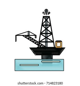extraction platform oil industry icon image 