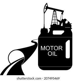 Extraction and processing of petroleum products. Illustration on white background.