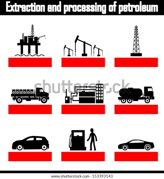 extraction and
processing of petroleum
vector