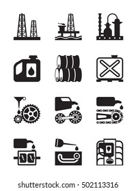 Extraction processing and use of lubricants - vector illustration