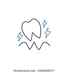 extraction tooth concept line icon. Simple element illustration. extraction tooth concept outline symbol design.