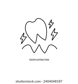 extraction tooth concept line icon. Simple element illustration. extraction tooth concept outline symbol design.