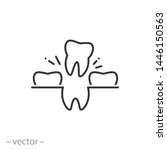 extraction tooth icon, tooth doctor, removal wisdom teeth, thin line symbol for web and mobile phone on white background - editable stroke vector illustration eps10