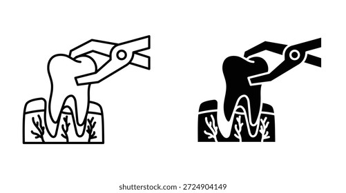 Diseño gráfico de icono de diente de extracción. Ilustraciones de icono de Vector