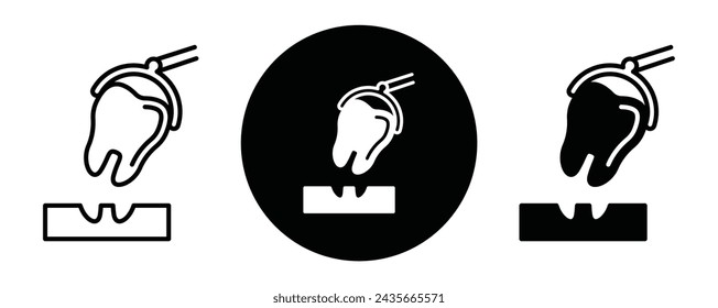 Extraction tooth icon line art vector