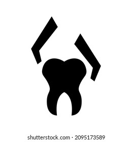 extraction tooth icon or logo isolated sign symbol vector illustration - high quality black style vector icons
