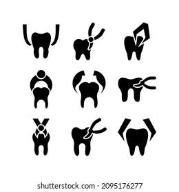 extraction tooth icon or logo isolated sign symbol vector illustration - Collection of high quality black style vector icons
