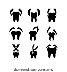 extraction tooth icon or logo isolated sign symbol vector illustration - Collection of high quality black style vector icons
