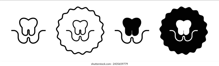 Extraction tooth icon logo set vector