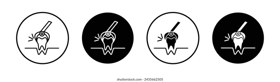 Extraction tooth icon mark in filled style