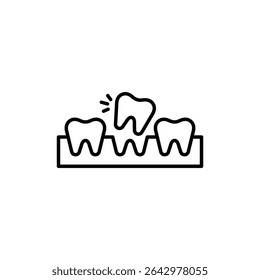 Extraction tooth icon outline set sign