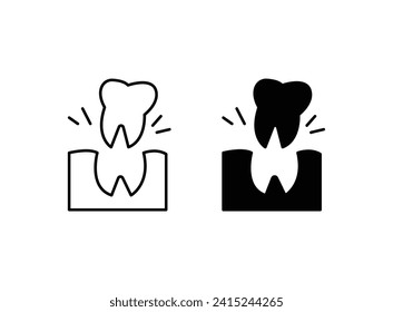 Extraction Tooth Icon Set. Vector Illustration