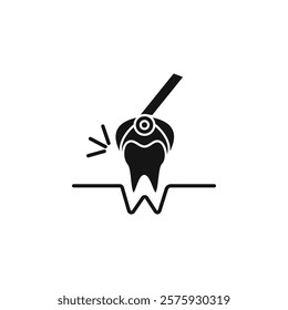 Extraction tooth icon Simple thin line flat symbol