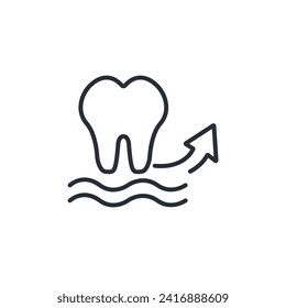 extraction tooth icon. vector.Editable stroke.linear style sign for use web design,logo.Symbol illustration.