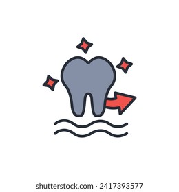 extraction tooth icon. vector.Editable stroke.linear style sign for use web design,logo.Symbol illustration.