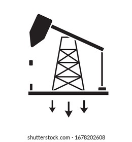 extraction tower oil flat style icon vector illustration design