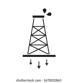 extraction tower oil flat style icon vector illustration design