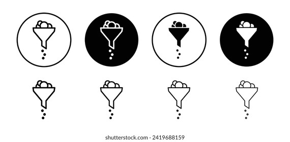 Colección de conjunto de iconos del vector de extracción. Icono plano de contorno de extracción.