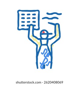 Vector de dibujo de icono de doodle de reemplazo de ventilador de extractor. Muestra de reemplazo de ventilador de extractor. ilustración de símbolo aislado